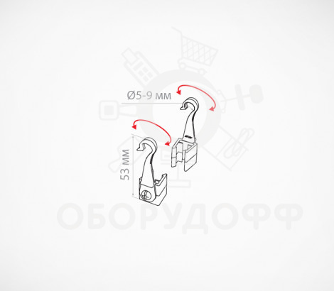 F-CLIP-SW Крючок с подвижным основанием для подвешивания пластиковых рамок