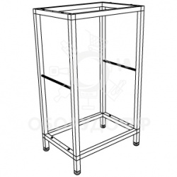 PRMST.300.25.CH Каркас стеллажа хром 500x500x875 (труба 25х25)