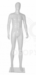 E02/Glossy white Манекен мужской, белый глянец